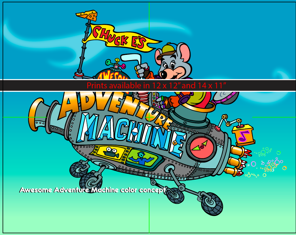 Chuck E. Cheese's Awesome Adventure Machine – Vintage 1996 Concept Art Print