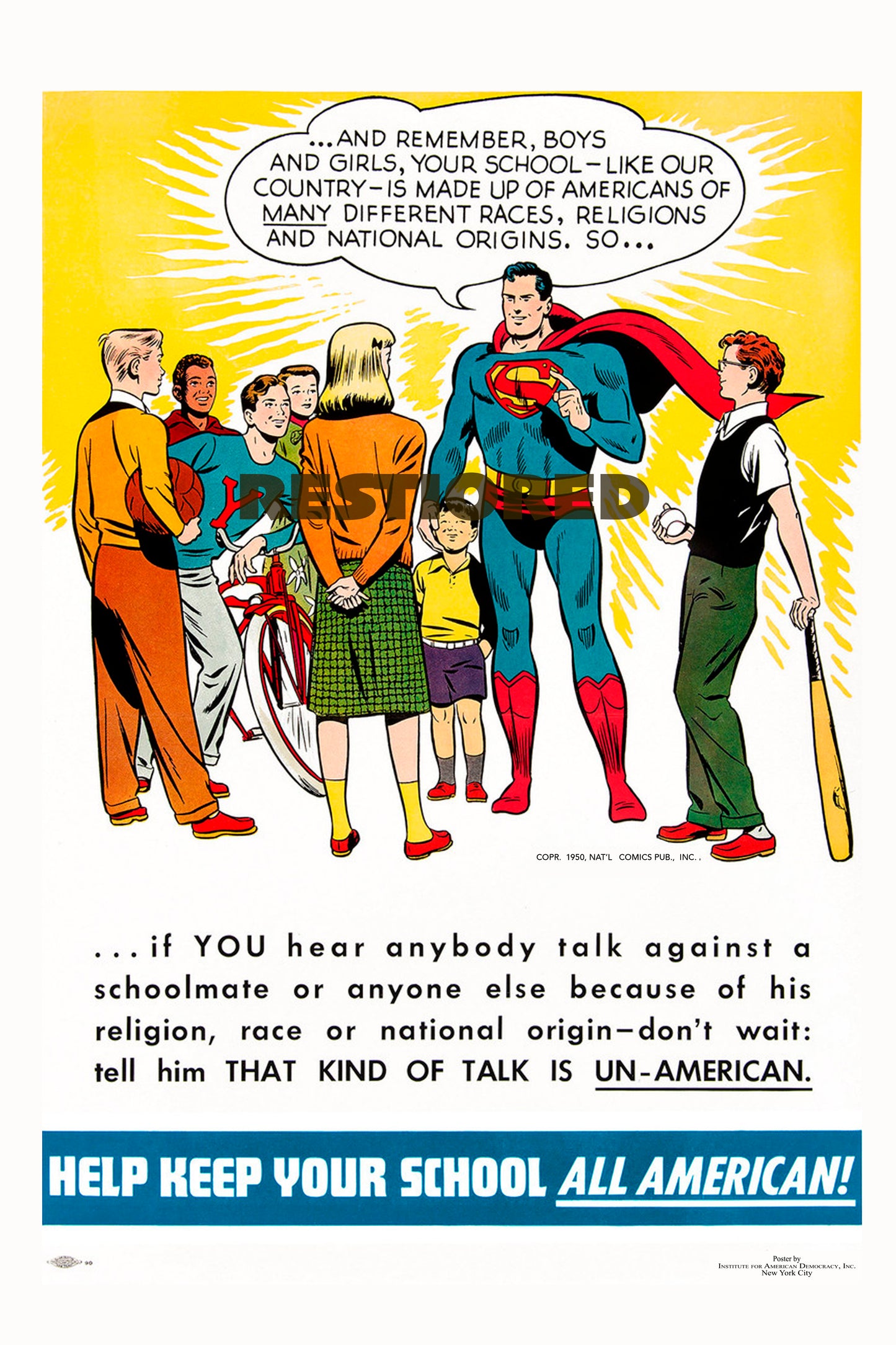 1950s Superman PSA Poster restored
