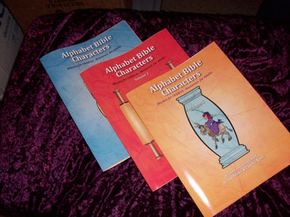 Alphabet Bible Character books- for Sunday School and Home School + Quiz & Color