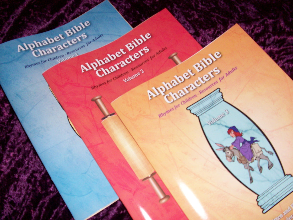 Alphabet Bible Character books- for Sunday School and Home School + Quiz & Color