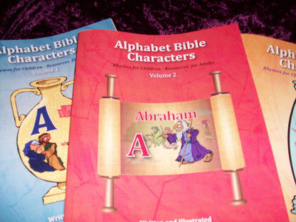 Alphabet Bible Character books- for Sunday School and Home School + Quiz & Color