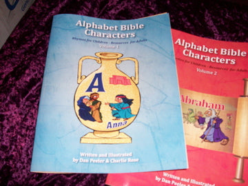 Alphabet Bible Character books- for Sunday School and Home School + Quiz & Color