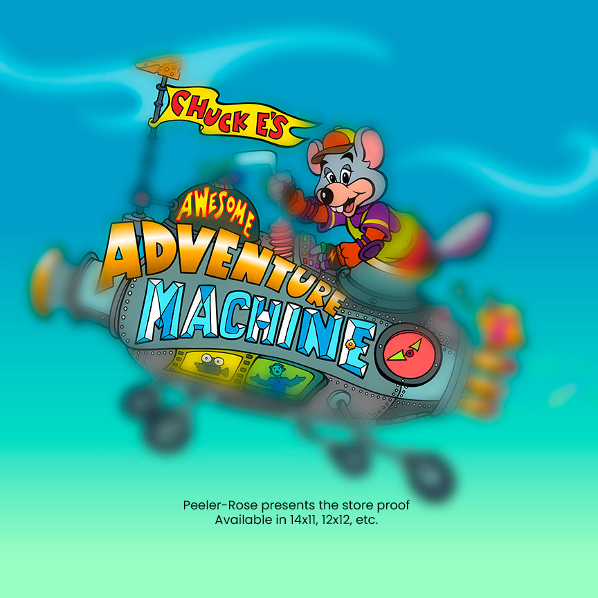 Chuck E. Cheese's Awesome Adventure Machine – Vintage 1996 Concept Art Print