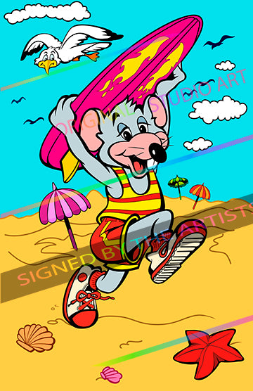 Chuck E Cheese Beach Surfer Print