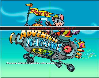 Chuck E. Cheese's Awesome Adventure Machine – Vintage 1996 Concept Art Print