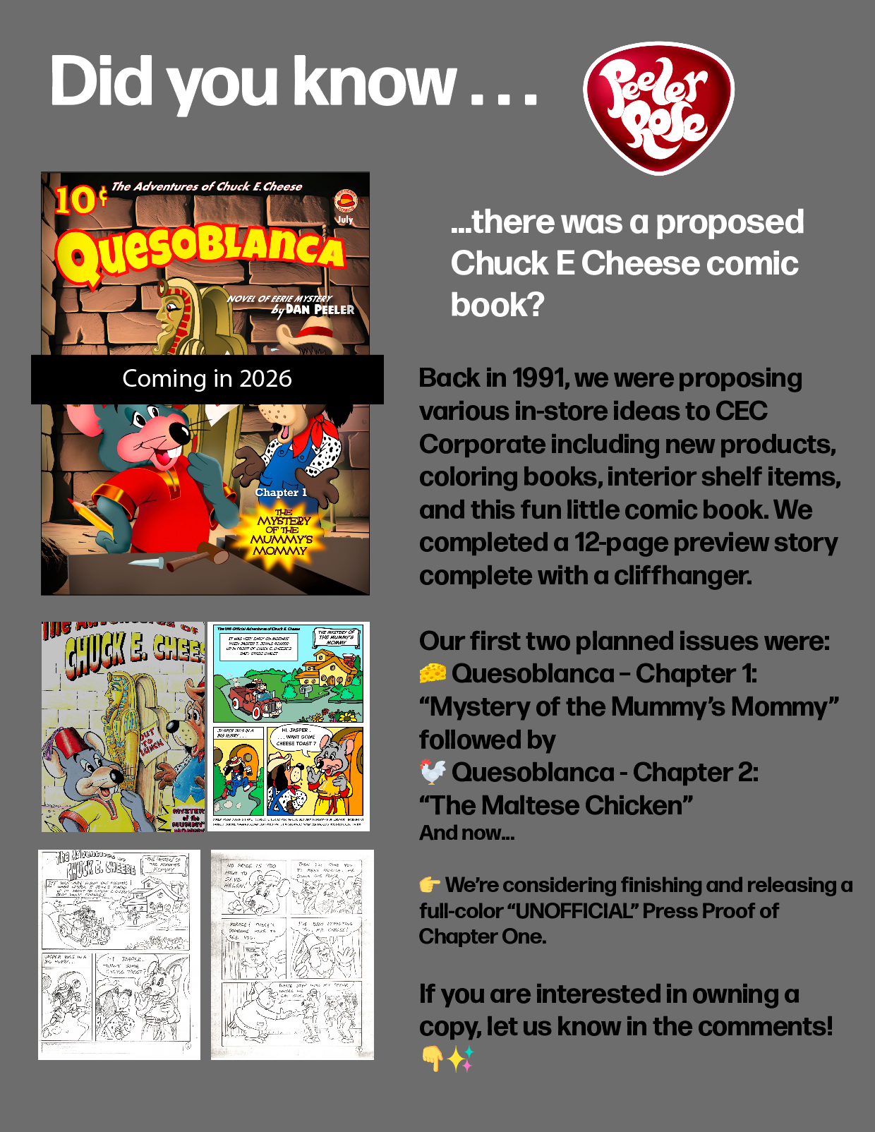 Unofficial Chuck E Comic Cover poster 11x14