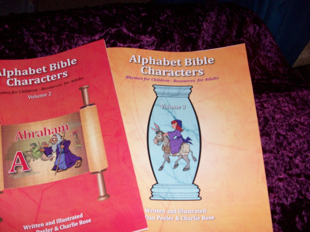 Alphabet Bible Character books- for Sunday School and Home School + Quiz & Color