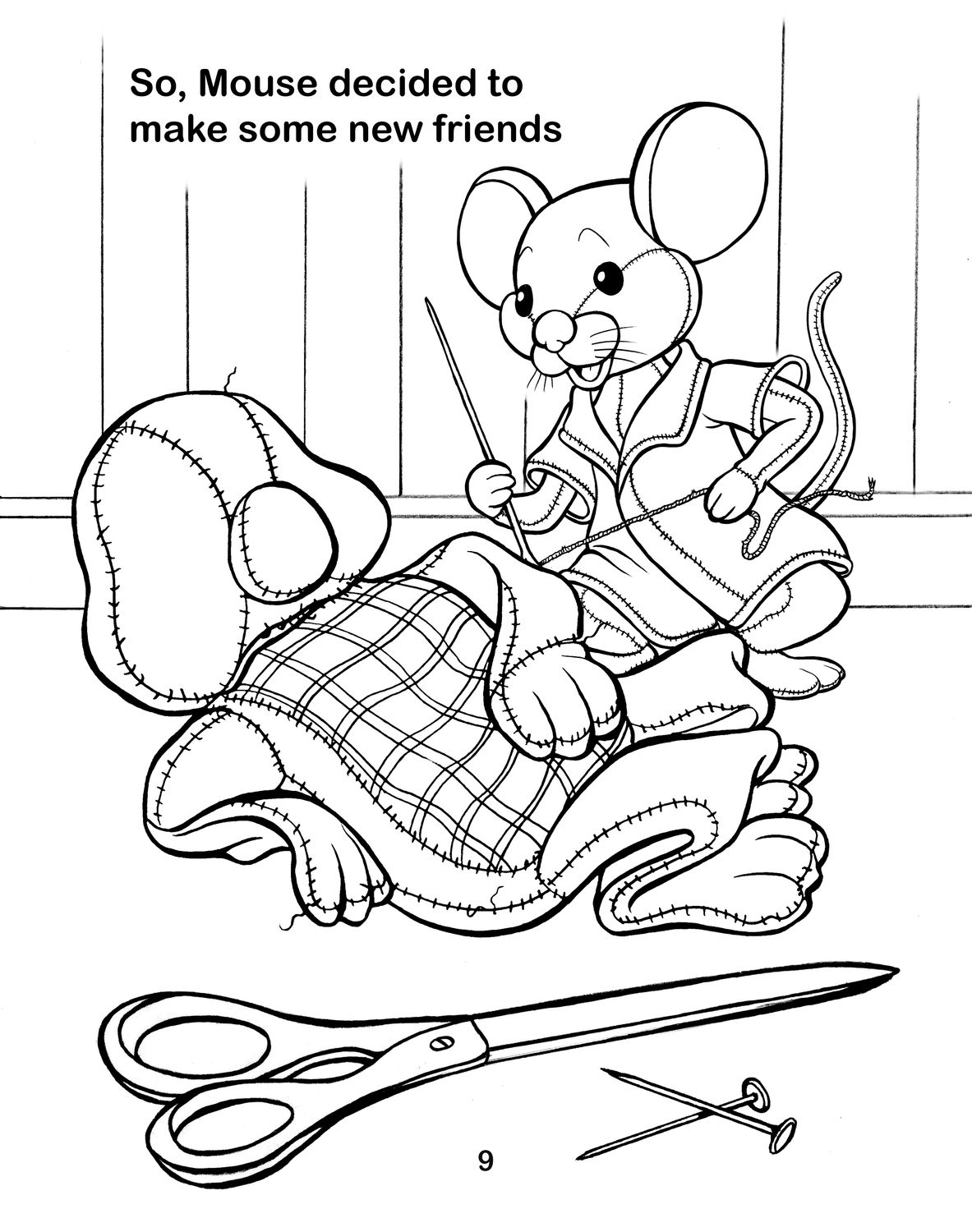 Peeler-Rose Stitch-Kins Cartoon Animals Coloring Book