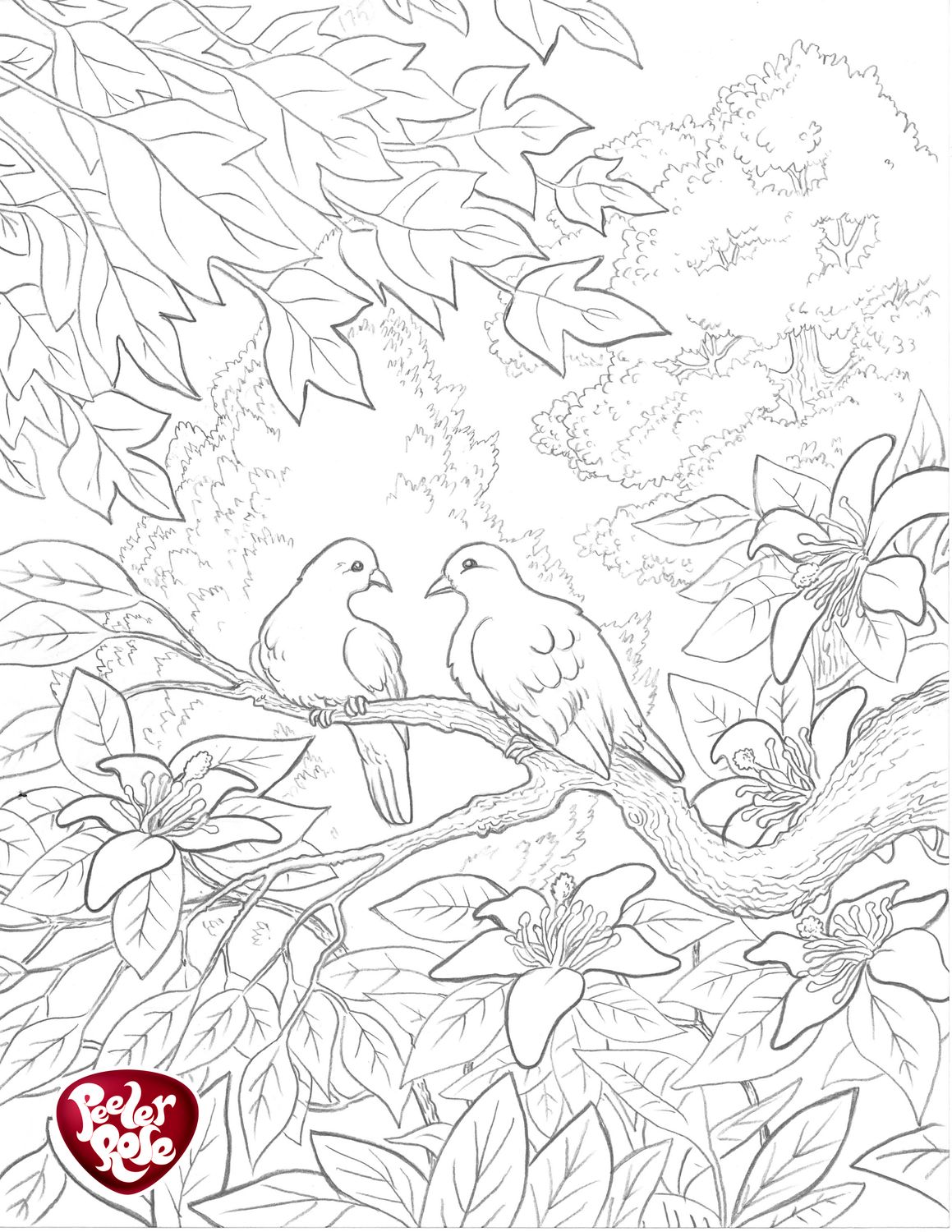 Peeler-Rose Peace of Leaves Coloring Book